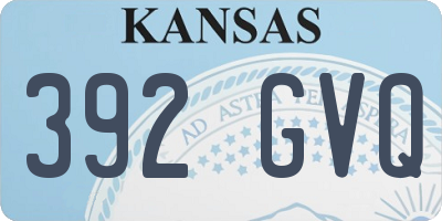 KS license plate 392GVQ