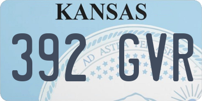 KS license plate 392GVR