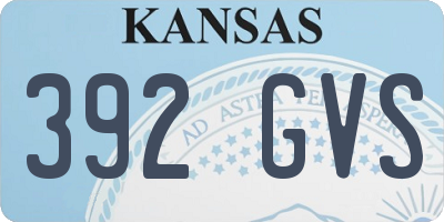 KS license plate 392GVS