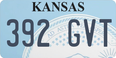 KS license plate 392GVT