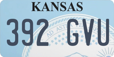 KS license plate 392GVU