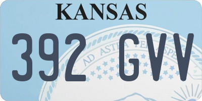 KS license plate 392GVV