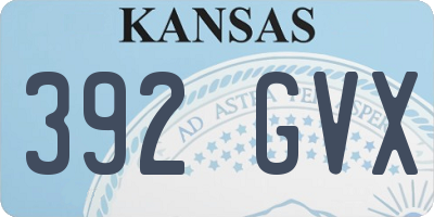 KS license plate 392GVX