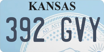 KS license plate 392GVY