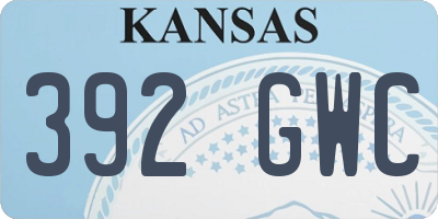 KS license plate 392GWC