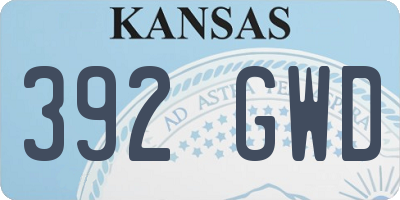 KS license plate 392GWD