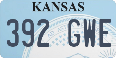 KS license plate 392GWE