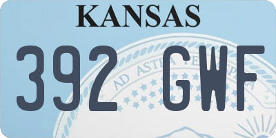 KS license plate 392GWF