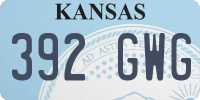 KS license plate 392GWG