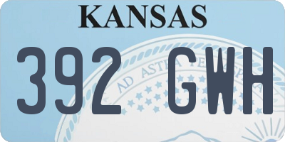 KS license plate 392GWH