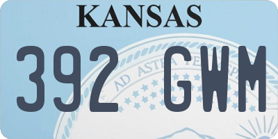 KS license plate 392GWM