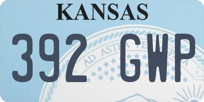 KS license plate 392GWP