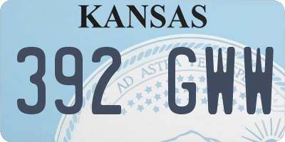 KS license plate 392GWW