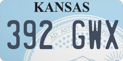KS license plate 392GWX