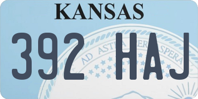 KS license plate 392HAJ