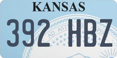KS license plate 392HBZ