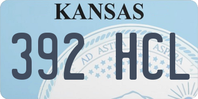 KS license plate 392HCL