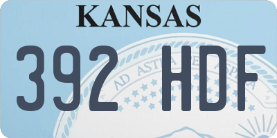 KS license plate 392HDF