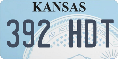 KS license plate 392HDT