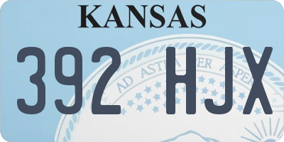 KS license plate 392HJX
