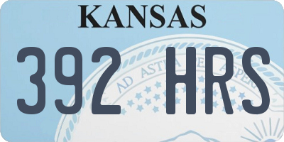 KS license plate 392HRS
