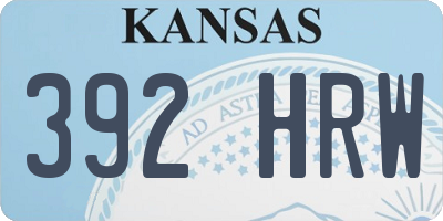 KS license plate 392HRW