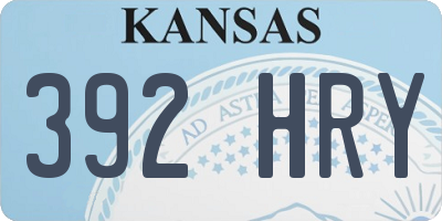 KS license plate 392HRY