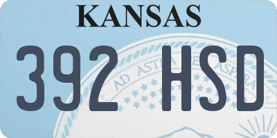 KS license plate 392HSD
