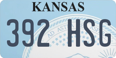 KS license plate 392HSG
