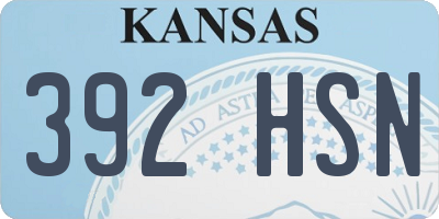 KS license plate 392HSN