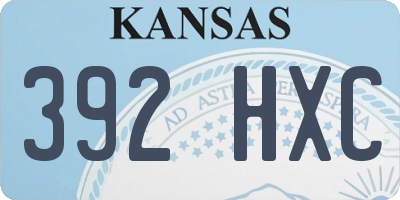 KS license plate 392HXC