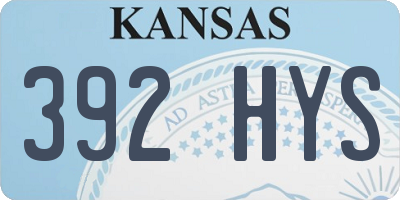 KS license plate 392HYS