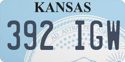 KS license plate 392IGW