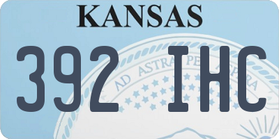 KS license plate 392IHC