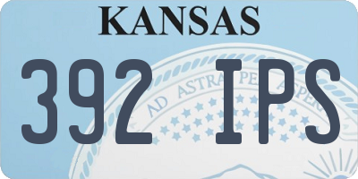 KS license plate 392IPS