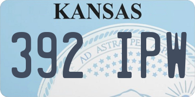 KS license plate 392IPW