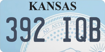KS license plate 392IQB