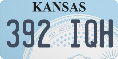 KS license plate 392IQH