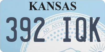 KS license plate 392IQK