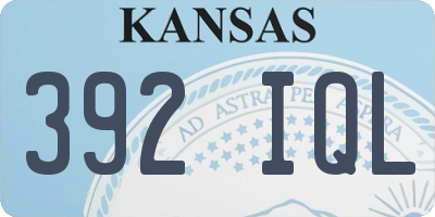KS license plate 392IQL
