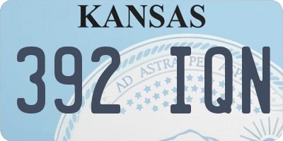 KS license plate 392IQN