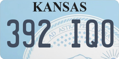 KS license plate 392IQO