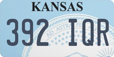 KS license plate 392IQR