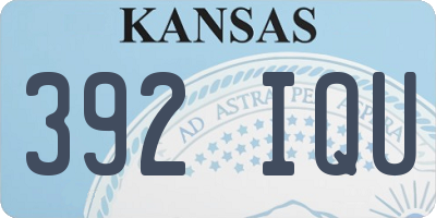 KS license plate 392IQU