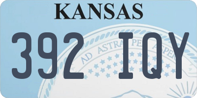 KS license plate 392IQY