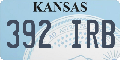 KS license plate 392IRB