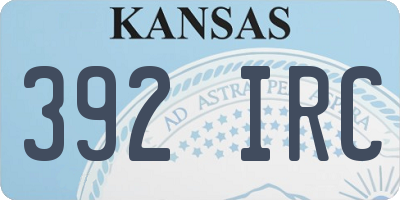 KS license plate 392IRC