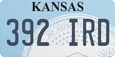 KS license plate 392IRD