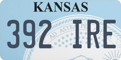 KS license plate 392IRE