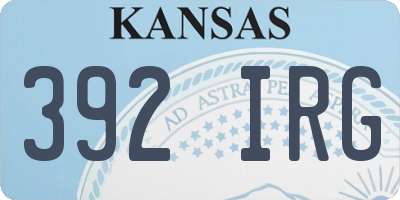 KS license plate 392IRG